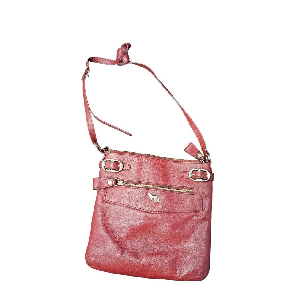 Emma Fox Red Leather Crossbody Bag